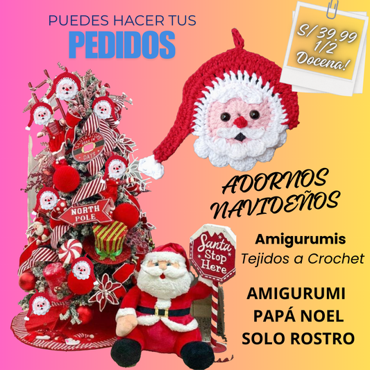 Decoración Árbol Navideño Papa Noel : 1/2 Docena = S/ 39.99 Soles